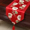 Extra Long Decor Elegant Damask Table Runners for Wedding Dinner Party Christmas Table Mat Chinese Silk Tablecloths for Parties 300x33 cm