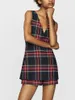2018 France Plaid Print Detail Romper Sleeveless V Collar Lady Women Jumpsuits & Rompers MS20 MA Fall Autumn