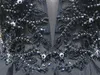 Top qualité robes de mariée gothiques noires 2018 col en V dos nu corsage de perles lourdes volants en cascade jupe bouffante robes de mariée arabes