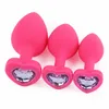 Maryxiong 3pcs coeur en silicone anal bouchon bouchon bouchon de bouchon unisexe