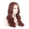 Marrom Com Vermelho Cheia Do Laço Perucas do corpo da Onda Do Cabelo Humano Perucas Destaques 9A grau Virgem Brasileiro Frente Lace Wigs