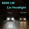 2st Infitary Car Headllight H7 LED -glödlampa H4 H1 H3 H11 HB3 9005 9007 72W 8000LM 6500K 12V24V Auto Headlamp Lamps Black6368761