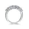 7 piedras gota entera 0 7CT anillo de diamante SONA para mujer joyería de plata esterlina Pt950 placa de platino estampada S18101002318O