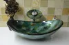 Badrumsmodert glasfat Handcraft Counter Top Boat Shaped Basin Wash Basins toordrobe Shampo Vessel Sink HX0172053669