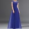 Vestido de verano Mujeres 2018 ELECHIFFON NEGRO Partido Long Fiesta Boda Damas de honor Maxi Vestidos femeninos Slim Vestidos