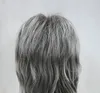 Charmante belle nouvelle vente nouvelle perruque women039s longueur moyenne gris couches épaule longue synthétique wigs9482748