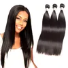 Braziliaanse Virgin Haar 3 Bundels Straight Menselijk Haar Zijdeky Hair Extensions WEFTS 10-28 Inch Dubbele WEKS Natuurlijke Kleur