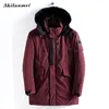 Plus Size Men Parkas Jackets Fur Hooded Coat Wine Red Winter Long Jacket Men'S Parka Hombre Padded Thick Overcoat Army Green 3xl