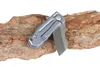HY Mini Small Frlipper Folding Knife D2 Tanto Satin Blade TC4 Titanium Alloy Handle Ball Bearing EDC Pocket Gift Knives