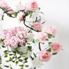 Roses jedwabne winorośl dekoracyjne fałszywe wiszące girlandy kwiat wieńca ściana domowa impreza ślubna dekoracyjne kwiaty sztuczne kwiaty do de3244124