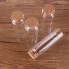 24pcs 37 * 90 * 27mm 90ml Mini Verre Souhaitant Bouteilles Minuscules Bocaux Flacons Avec Cadeau De Mariage Bouchon De Liège