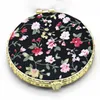 Makeup Compact Pocket Floral Mirrors Double-side Folding Mirror Hot Partysu Cloth Cover Printed Portable Round Mirrors F1614