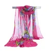 2018 Summer Print Silk Scarf Oversized Chiffon Scarf Women Pareo Beach Cover Up Wrap Sarong Sunscreen Long Cape Female