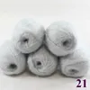 Fil à tricoter luxueux MOHAIR 50% cachemire 50% soie, 5 boules x 50g, plusieurs couleurs au choix, argent 290 – 3265