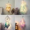 Handmade LED Light Dream Catcher Feathers Car Home Wall Hanging Decoration Ornament Gift Dreamcatcher Wind Chime