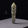 Cura Labradorite Cristal Mineral Pedra Pedra Cachimbo, Tobacco Religioso Cerimonial Tubo, Arrowhead Varinha Mágica Natural Cinza Moonstone Fumaça Da Tubulação