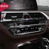 Carbon Fiber Interior Trim Air conditioning CD Control Panel Cover Trim Car Styling Stickers For BMW G30 5 Series Auto accessories321T