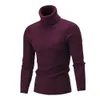 Hiver hommes mince chaud tricot col haut pull pull pull col roulé haut 117