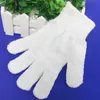 Guante de baño, depurador de ducha, exfoliante blanco, guantes de esponja para masaje corporal