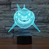 3D иллюзия лампы животных акула LED Night Light 7 изменение цвета настольная лампа дети подарок #R87