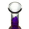 9 Inches Heady Glass Water Pipes 14.5mm Female Joint Purple Glass Bong Oil Dab Rigs Straight Tube Hookahs WP533