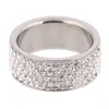 5 linee di fila gioielli in cristallo trasparente moda anelli di fidanzamento in acciaio inossidabile anello con fiocco scintillante per le donne gioielli regalo di San Valentino