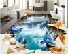 Badkamer Keuken Custom The Underwater World Tile Painting 3D PVC Zelfklevende Waterdichte Non Slip Vloerverdikking