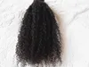 Estensioni dei capelli umani di trama dei capelli ricci crespi di estensioni dei capelli umani di Remy della vergine brasiliana. Colore nero naturale non trattato