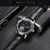 Zwycięzca Niebieski Egzotyczny Dodógo Design Szkielet Dial Men Watch Geometria Top Marka Luksusowy Automatyczny Moda Maszynowy Zegarek