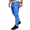 Heren geplooide cargobroek meerdere zakken slim fit broek zwart blauw legergroen joggingbroek 204i