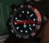 最高品質高級時計II 116710 40mmセラミックベゼルバットマンブラックレッドラバーブレスレット自動男性腕時計