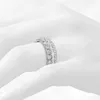 Vecalon Vintage Unique Promise Wedding Bands Anillo de Plata de Ley 925 Anillos de Compromiso de Piedra de Diamante para mujer Joyería de Dedo
