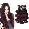 Best Selling Items Ombre Dark Red Colored Hair 4 Bundles Body Wave 1B/99J Brazilian Virgin Human Hair Weave Colored Bundles Extension