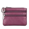 Women's Lederen Coin Portemonnee Mini Pouch Wijzig portefeuille met sleutelhanger