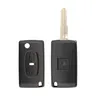 OkeyTech para Peugeot Key Shell 2 botones Flip plegable remoto Auto Car Key Cover Case reemplazo Fob para Peugeot 4008 hoja sin cortar