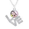 button necklaces pendants for dye sublimation love zircon necklace pendant for women hot tranfer printing consumable 4 colours