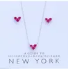 Japanese S925 Sterling Silver Lovely Red Mini Ruby Heart-shaped Short Necklace Friendship Pendant Flash Sale Jewelry