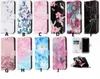 Marmeren Bloem Portemonnee Houder Flip Lederen Case voor iPhone X XS MAX XR 8 7 6S Plus S7 S8 S9 Plus Opmerking 8 J3 J5 J7 A3 A5 A8 2017