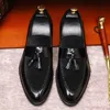 Mocassins en cuir véritable Patchwork pour hommes, chaussures de luxe de styliste, noir/café, à enfiler, couleur unie, chaussures formelles de mariage italien