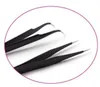 20pcs /lot black Stainless steel eyelash tweezers for eyelash extension and cliping diamond crystal straigtht and Curve free shipping