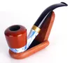 Pipes pour fumer Pipe en résine de bois rouge imitation porcelaine bleu et blanc tuyau de filtre de nettoyage amovible portable