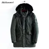 Plus Size Men Parkas Jackets Fur Hooded Coat Wine Red Winter Long Jacket Men'S Parka Hombre Padded Thick Overcoat Army Green 3xl