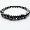 2018 Nwe Goods 6MM Black gallstone hematite Buddha beads couples health Semi-precious Stone Bracelet Jewelry