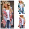 Knitted Cardigan Women Striped Sweater Coat Spring Casual Outwear Loose Jacket Long Sleeve Open Stitching Tops Casual Blouse YFA136