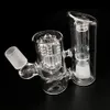 Tjock dubbel perc askatcher glas vattenrör ask catcher 8 armar träd kammare förkylare återvinnare hård blåst 14 mm 18 mm dab bongs