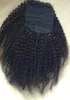 Afro Kinky Kręcone Kobiety Sznurek Ponytail Rozszerzenie Kinky Kręcone Włosy Brazylijski Dziewiczy Włosy Klip Remy Włosy Pony Tail 160g 18 cali