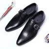 Zapatos de oficina con correa de monje para hombre, zapatos de cuero de negocios para hombre, zapatos para boda, negro, talla grande 48, zapatos de vestir chaussure mariage homme