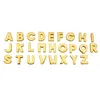 130pcs 8 mm Anglais Les lettres de l'alphabet A-Z lettres de diapositives simples d'or en forme de bricolage accessoires pour animaux collarwristband porte-clés
