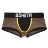 4 Pcs lot Short U convex pouch Breathable Men Underwear Solid Underpants Cotton Male Panties Slip