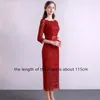 섹시한 레이스 칵테일 드레스 짙은 빨강, 빨강, 칵테일, 로얄 블루 아플리케 비즈 스쿠프 3 분기 슬리브 지퍼 백 길이 파티 드레스